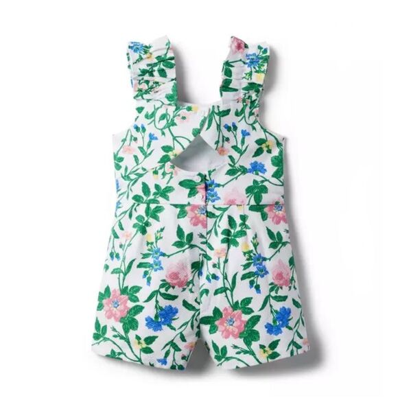 Janie and Jack Floral Pique Romper Size 6 Girls - Picture 2 of 7